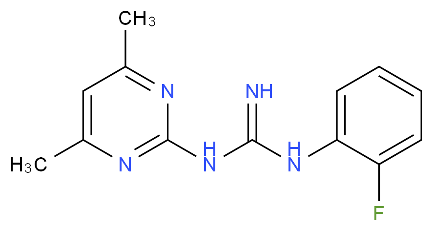 N-(4,6-Dimethylpyrimidin-2-yl)-N'-(2-fluorophenyl) guanidine_分子结构_CAS_)