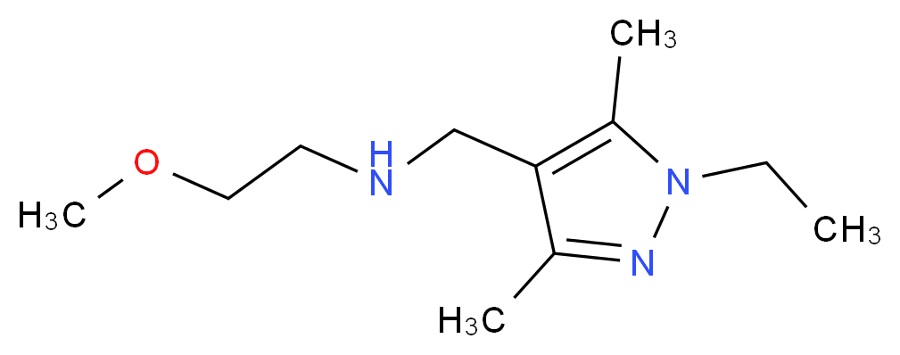 [(1-ethyl-3,5-dimethyl-1H-pyrazol-4-yl)methyl](2-methoxyethyl)amine_分子结构_CAS_1015845-57-4