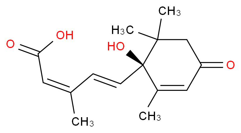 (2Z,4E)-5-[(1S)-1-hydroxy-2,6,6-trimethyl-4-oxocyclohex-2-en-1-yl]-3-methylpenta-2,4-dienoic acid_分子结构_CAS_21293-29-8