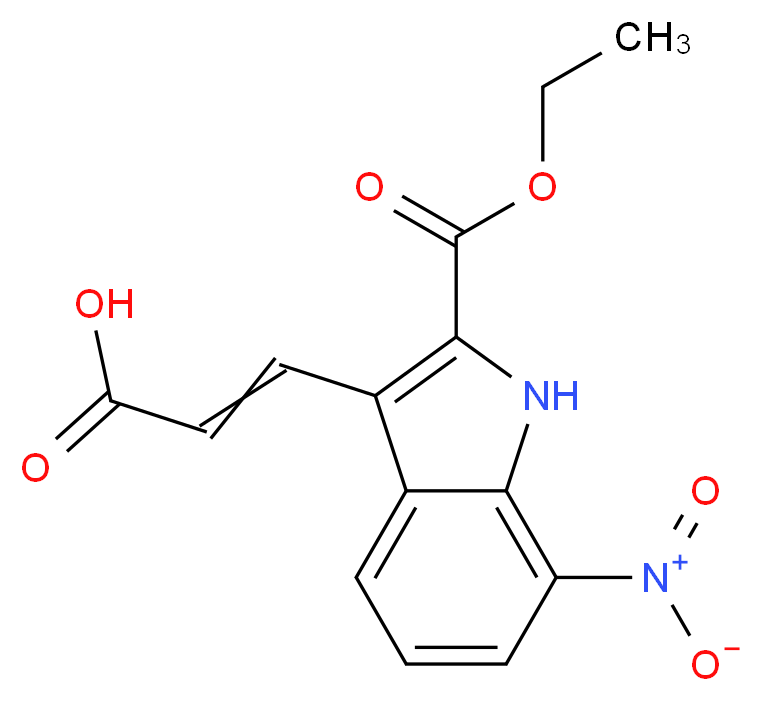 ETHYL 3-(2-CARBOXY-VINYL)-7-NITRO-1H-INDOLE-2-CARBOXYLATE_分子结构_CAS_885273-57-4)