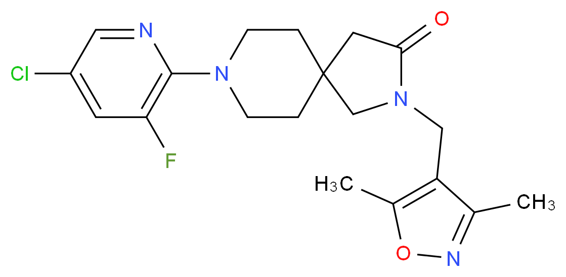 8-(5-chloro-3-fluoro-2-pyridinyl)-2-[(3,5-dimethyl-4-isoxazolyl)methyl]-2,8-diazaspiro[4.5]decan-3-one_分子结构_CAS_)