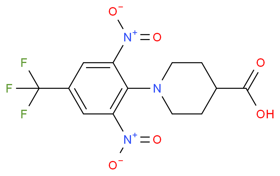1-[2,6-Dinitro-4-(trifluoromethyl)phenyl]piperidine-4-carboxylic acid 97%_分子结构_CAS_)