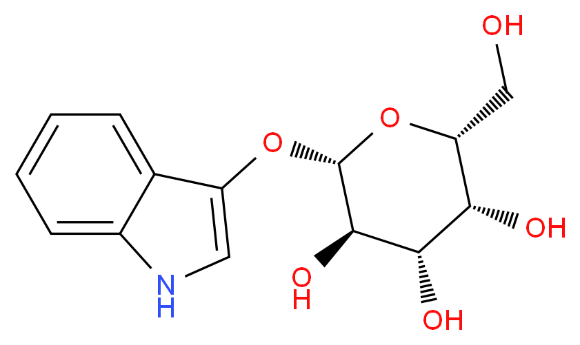 (2R,3R,4S,5R,6S)-2-(hydroxymethyl)-6-(1H-indol-3-yloxy)oxane-3,4,5-triol_分子结构_CAS_126787-65-3