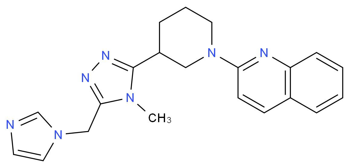 2-{3-[5-(1H-imidazol-1-ylmethyl)-4-methyl-4H-1,2,4-triazol-3-yl]piperidin-1-yl}quinoline_分子结构_CAS_)
