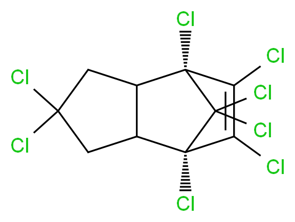 (1R,7S)-1,4,4,7,8,9,10,10-octachlorotricyclo[5.2.1.0<sup>2</sup>,<sup>6</sup>]dec-8-ene_分子结构_CAS_5103-74-2
