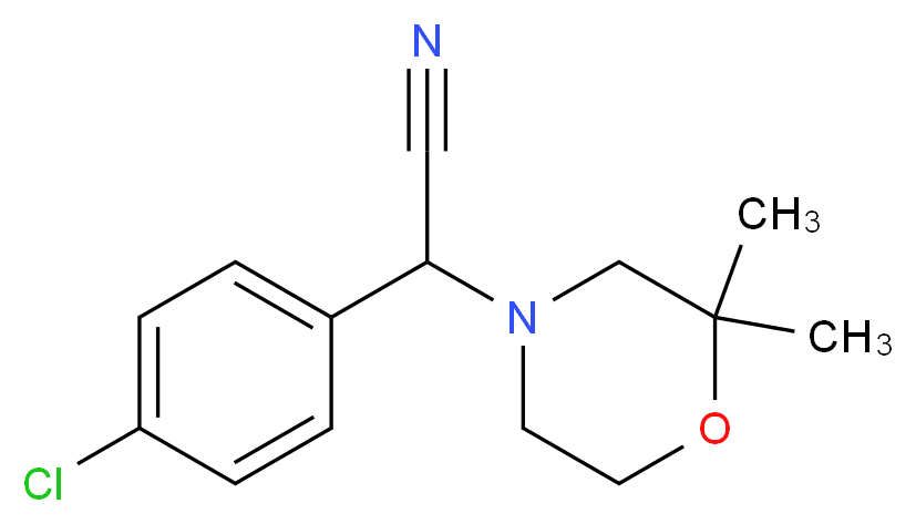 2-(4-chlorophenyl)-2-(2,2-dimethylmorpholin-4-yl)acetonitrile_分子结构_CAS_)