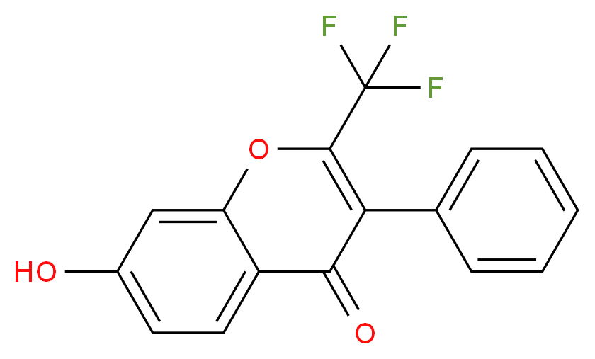 7-hydroxy-3-phenyl-2-(trifluoromethyl)-4H-chromen-4-one_分子结构_CAS_84858-65-1