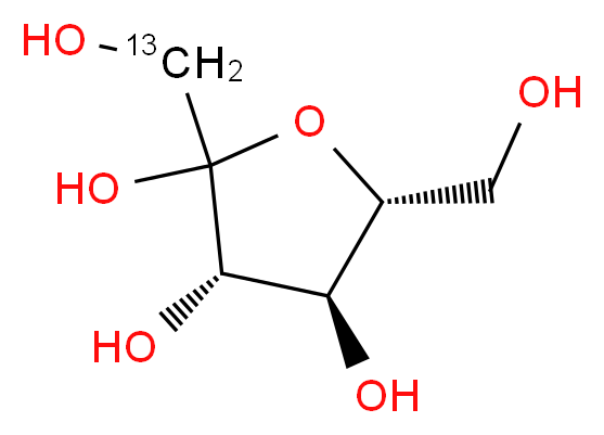 (3S,4S,5R)-2-[hydroxy(<sup>1</sup><sup>3</sup>C)methyl]-5-(hydroxymethyl)oxolane-2,3,4-triol_分子结构_CAS_108311-21-3