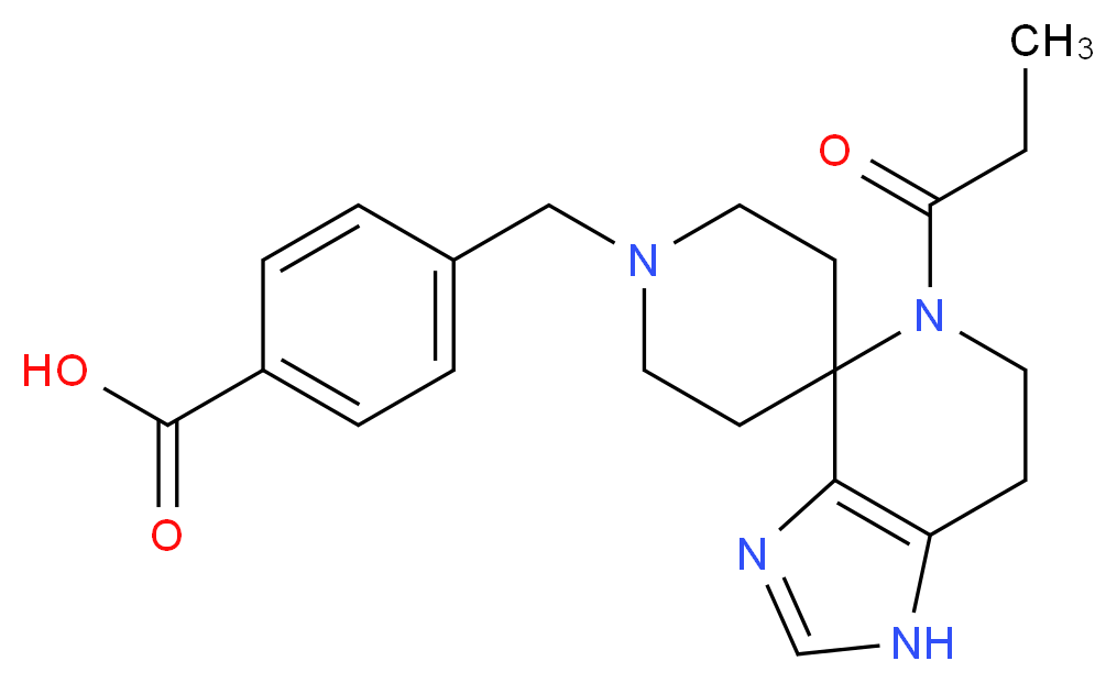 4-[(5-propionyl-1,5,6,7-tetrahydro-1'H-spiro[imidazo[4,5-c]pyridine-4,4'-piperidin]-1'-yl)methyl]benzoic acid_分子结构_CAS_)