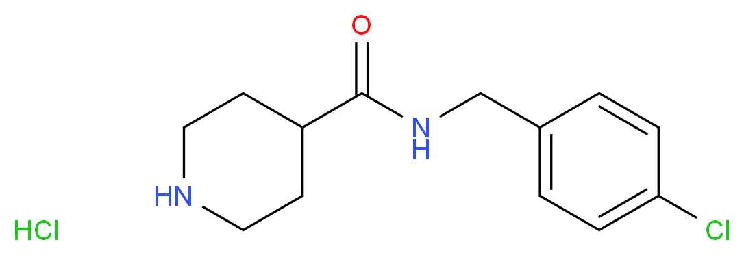 N-[(4-chlorophenyl)methyl]piperidine-4-carboxamide hydrochloride_分子结构_CAS_885274-77-1