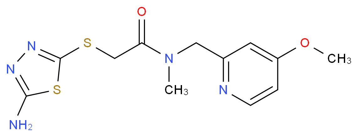 2-[(5-amino-1,3,4-thiadiazol-2-yl)thio]-N-[(4-methoxypyridin-2-yl)methyl]-N-methylacetamide_分子结构_CAS_)
