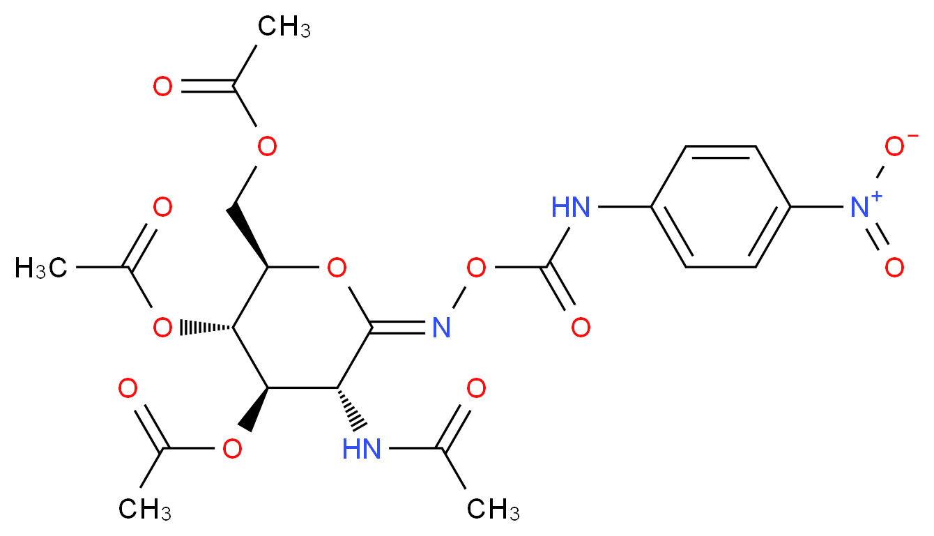 O-(2-Acetamido-2-deoxy-3,4,6-tri-o-acetyl-D-glucopyranosylidene)amino N-(4-nitrophenyl)carbamate_分子结构_CAS_351421-19-7)