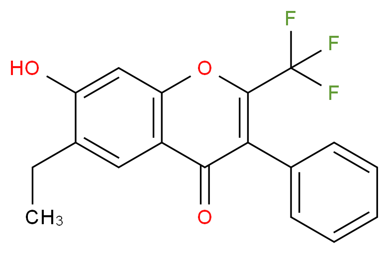 6-Ethyl-7-hydroxy-3-phenyl-2-trifluoromethyl-chromen-4-one_分子结构_CAS_105258-37-5)