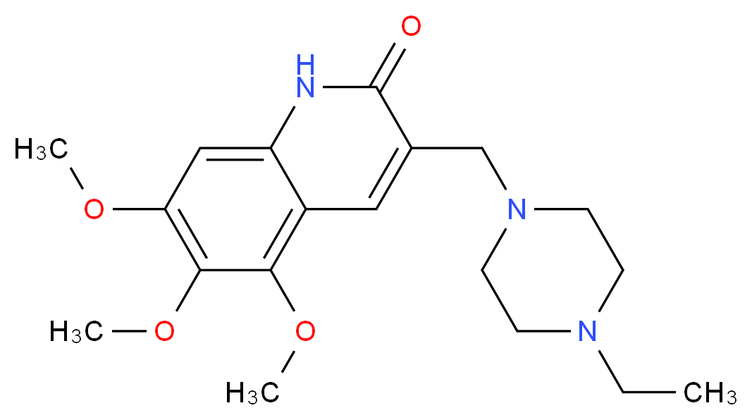 3-[(4-ethylpiperazin-1-yl)methyl]-5,6,7-trimethoxyquinolin-2(1H)-one_分子结构_CAS_)