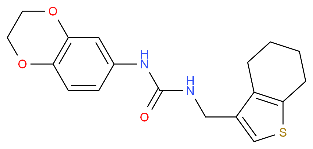 N-(2,3-dihydro-1,4-benzodioxin-6-yl)-N'-(4,5,6,7-tetrahydro-1-benzothien-3-ylmethyl)urea_分子结构_CAS_)