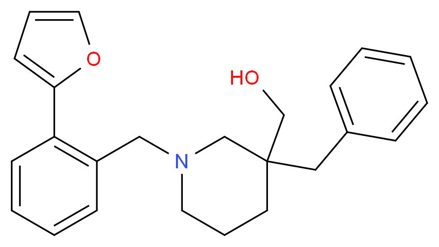 {3-benzyl-1-[2-(2-furyl)benzyl]-3-piperidinyl}methanol_分子结构_CAS_)