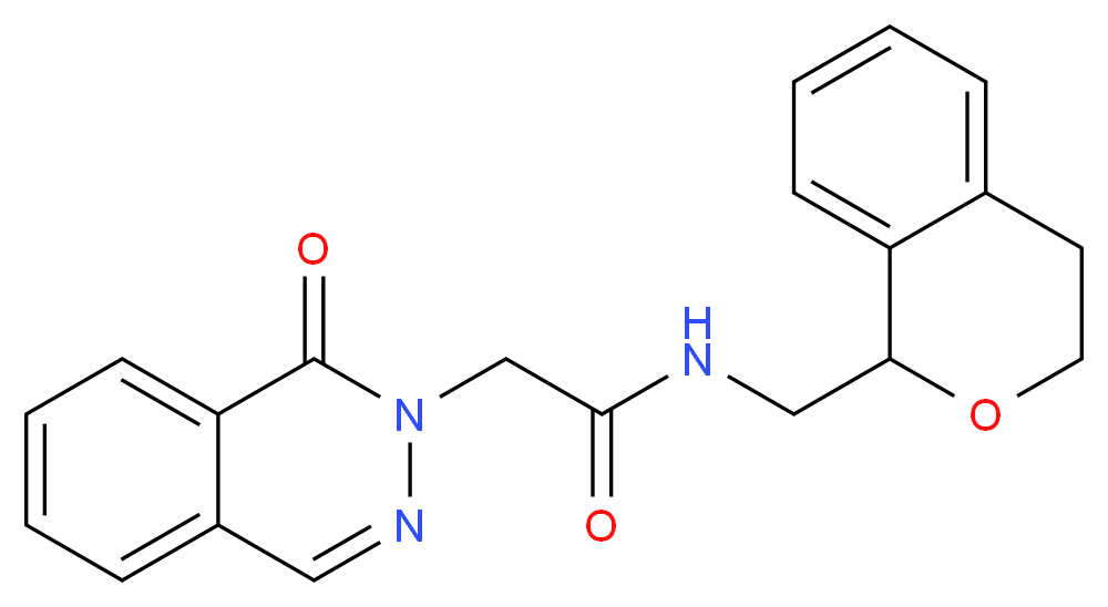 N-(3,4-dihydro-1H-isochromen-1-ylmethyl)-2-(1-oxo-2(1H)-phthalazinyl)acetamide_分子结构_CAS_)