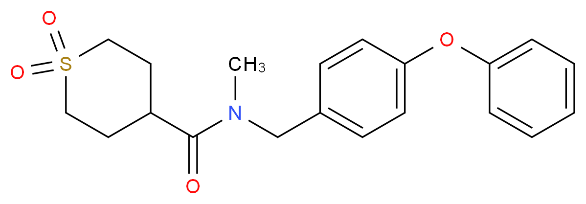 N-methyl-N-(4-phenoxybenzyl)tetrahydro-2H-thiopyran-4-carboxamide 1,1-dioxide_分子结构_CAS_)
