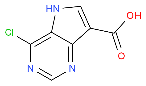 4-Chloro-5H-pyrrolo[3,2-d]pyrimidine-7-carboxylic acid_分子结构_CAS_853058-43-2)