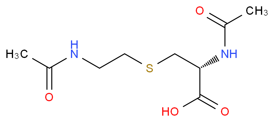 (2R)-2-acetamido-3-[(2-acetamidoethyl)sulfanyl]propanoic acid_分子结构_CAS_25515-72-4