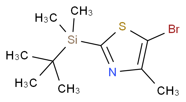 5-bromo-2-(tert-butyldimethylsilyl)-4-methyl-1,3-thiazole_分子结构_CAS_1245782-59-5