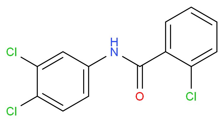 2-chloro-N-(3,4-dichlorophenyl)benzamide_分子结构_CAS_7017-22-3