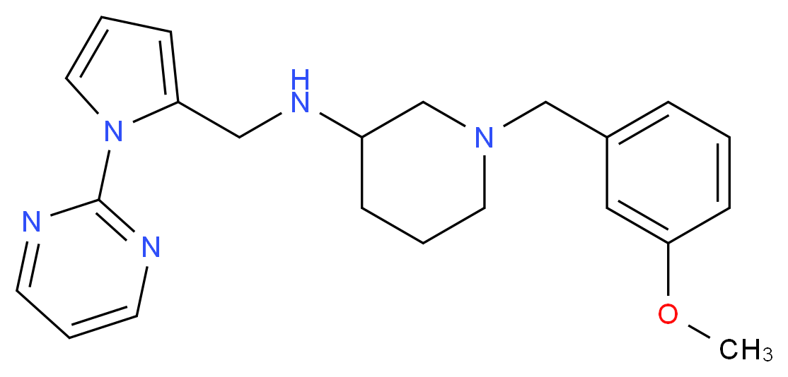 1-(3-methoxybenzyl)-N-{[1-(2-pyrimidinyl)-1H-pyrrol-2-yl]methyl}-3-piperidinamine_分子结构_CAS_)