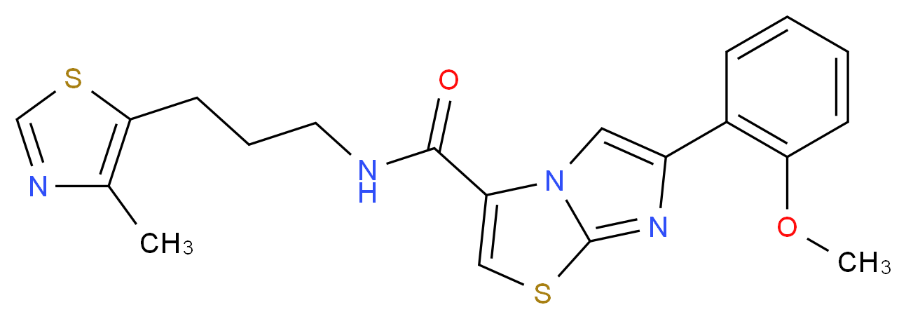 6-(2-methoxyphenyl)-N-[3-(4-methyl-1,3-thiazol-5-yl)propyl]imidazo[2,1-b][1,3]thiazole-3-carboxamide_分子结构_CAS_)