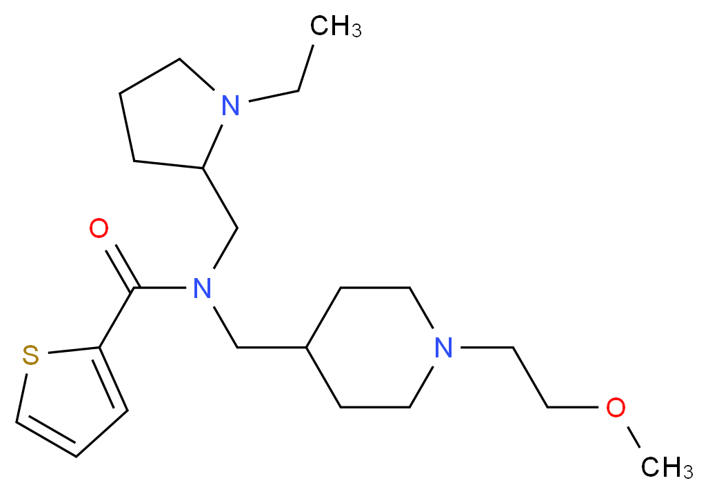 N-[(1-ethyl-2-pyrrolidinyl)methyl]-N-{[1-(2-methoxyethyl)-4-piperidinyl]methyl}-2-thiophenecarboxamide_分子结构_CAS_)