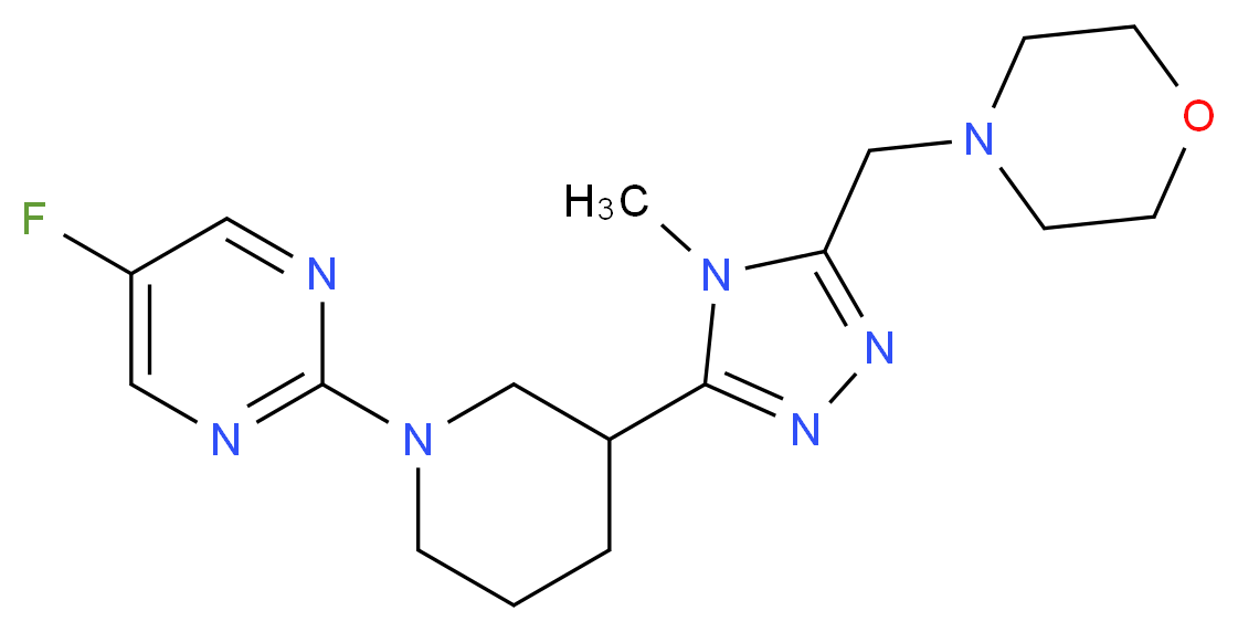 4-({5-[1-(5-fluoropyrimidin-2-yl)piperidin-3-yl]-4-methyl-4H-1,2,4-triazol-3-yl}methyl)morpholine_分子结构_CAS_)