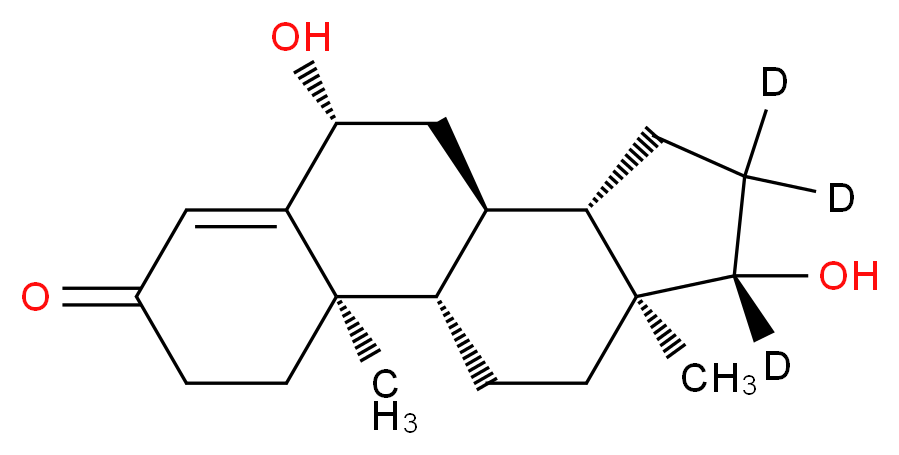 (1S,2R,8R,10R,11S,14S,15S)-8,14-dihydroxy-2,15-dimethyl(13,13,14-<sup>2</sup>H<sub>3</sub>)tetracyclo[8.7.0.0<sup>2</sup>,<sup>7</sup>.0<sup>1</sup><sup>1</sup>,<sup>1</sup><sup>5</sup>]heptadec-6-en-5-one_分子结构_CAS_638163-38-9