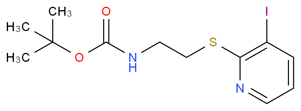 2-(2-Boc-氨基)硫代乙烷-3-碘吡啶_分子结构_CAS_)