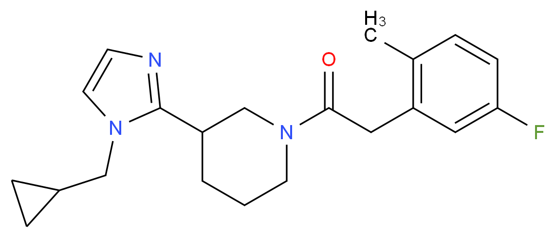 3-[1-(cyclopropylmethyl)-1H-imidazol-2-yl]-1-[(5-fluoro-2-methylphenyl)acetyl]piperidine_分子结构_CAS_)