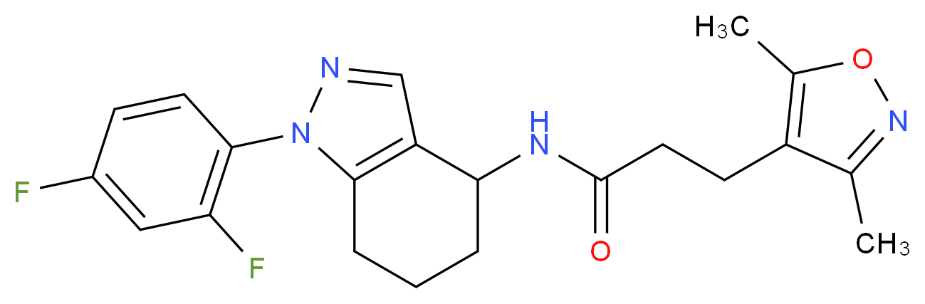 N-[1-(2,4-difluorophenyl)-4,5,6,7-tetrahydro-1H-indazol-4-yl]-3-(3,5-dimethyl-4-isoxazolyl)propanamide_分子结构_CAS_)