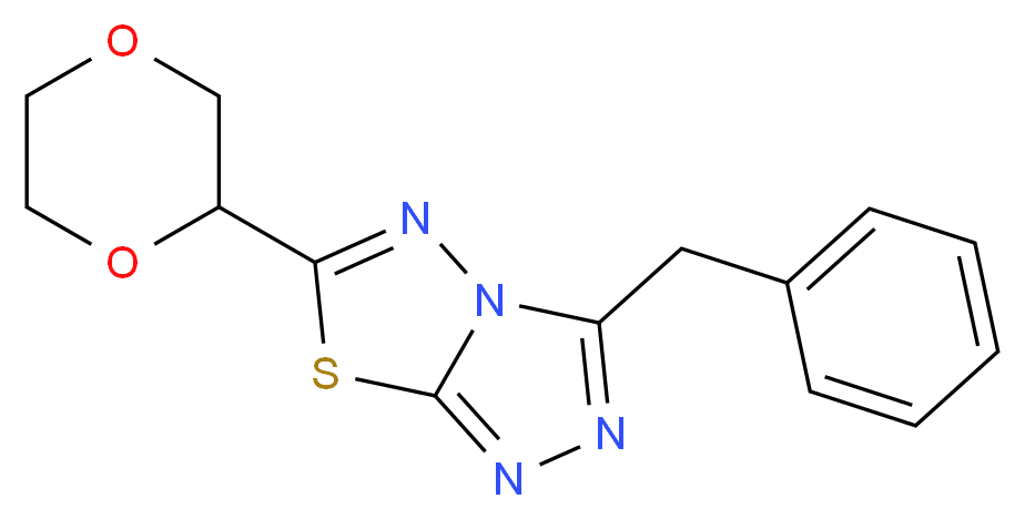 3-benzyl-6-(1,4-dioxan-2-yl)[1,2,4]triazolo[3,4-b][1,3,4]thiadiazole_分子结构_CAS_)