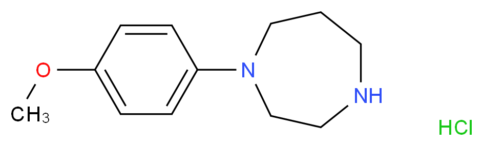 1-(4-甲氧基苯基)高哌嗪单盐酸盐_分子结构_CAS_934992-02-6)