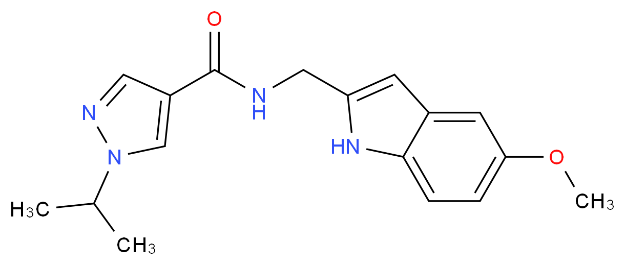 1-isopropyl-N-[(5-methoxy-1H-indol-2-yl)methyl]-1H-pyrazole-4-carboxamide_分子结构_CAS_)