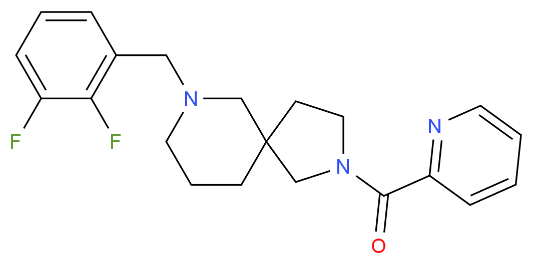 7-(2,3-difluorobenzyl)-2-(2-pyridinylcarbonyl)-2,7-diazaspiro[4.5]decane_分子结构_CAS_)