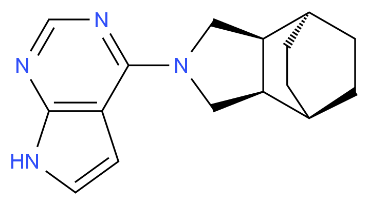 (1R*,2R*,6S*,7S*)-4-(7H-pyrrolo[2,3-d]pyrimidin-4-yl)-4-azatricyclo[5.2.2.0~2,6~]undecane_分子结构_CAS_)