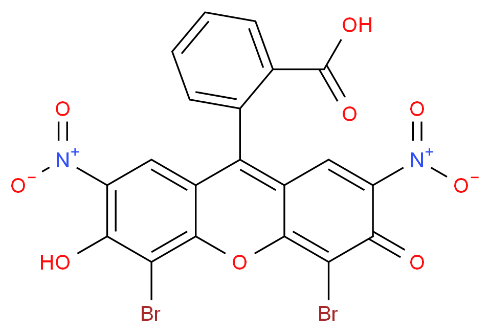 2-(4,5-dibromo-6-hydroxy-2,7-dinitro-3-oxo-3H-xanthen-9-yl)benzoic acid_分子结构_CAS_56360-46-4