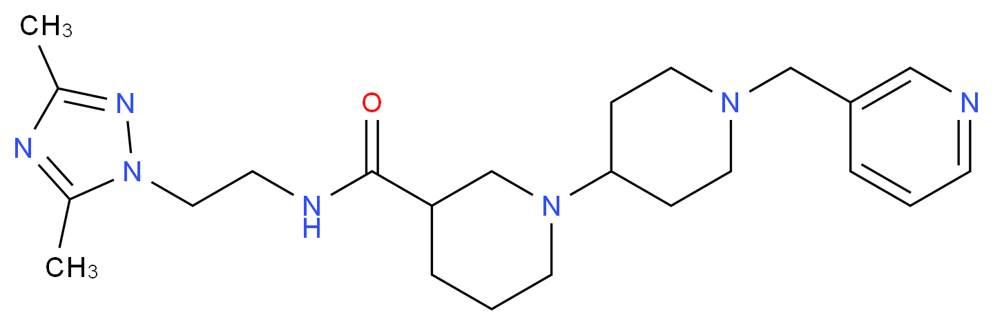 N-[2-(3,5-dimethyl-1H-1,2,4-triazol-1-yl)ethyl]-1'-(pyridin-3-ylmethyl)-1,4'-bipiperidine-3-carboxamide_分子结构_CAS_)