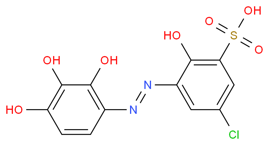 5-chloro-2-hydroxy-3-[2-(2,3,4-trihydroxyphenyl)diazen-1-yl]benzene-1-sulfonic acid_分子结构_CAS_946153-47-5
