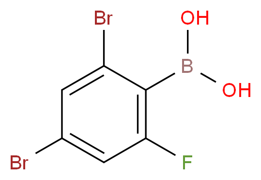 2,4-二溴-6-氟苯硼酸_分子结构_CAS_870778-96-4)