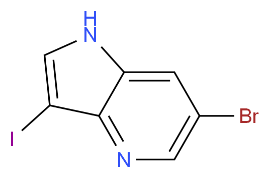 6-Bromo-3-iodo-1H-pyrrolo[3,2-b]pyridine_分子结构_CAS_956485-60-2)