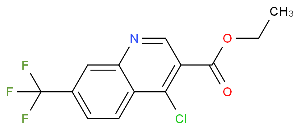 4-CHLORO-7-TRIFLUOROMETHYLQUINOLINE-3-CARBOXYLIC ACID ETHYL ESTER_分子结构_CAS_21168-42-3)