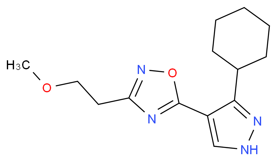 5-(3-cyclohexyl-1H-pyrazol-4-yl)-3-(2-methoxyethyl)-1,2,4-oxadiazole_分子结构_CAS_)