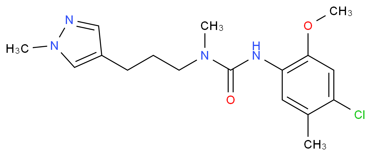 N'-(4-chloro-2-methoxy-5-methylphenyl)-N-methyl-N-[3-(1-methyl-1H-pyrazol-4-yl)propyl]urea_分子结构_CAS_)