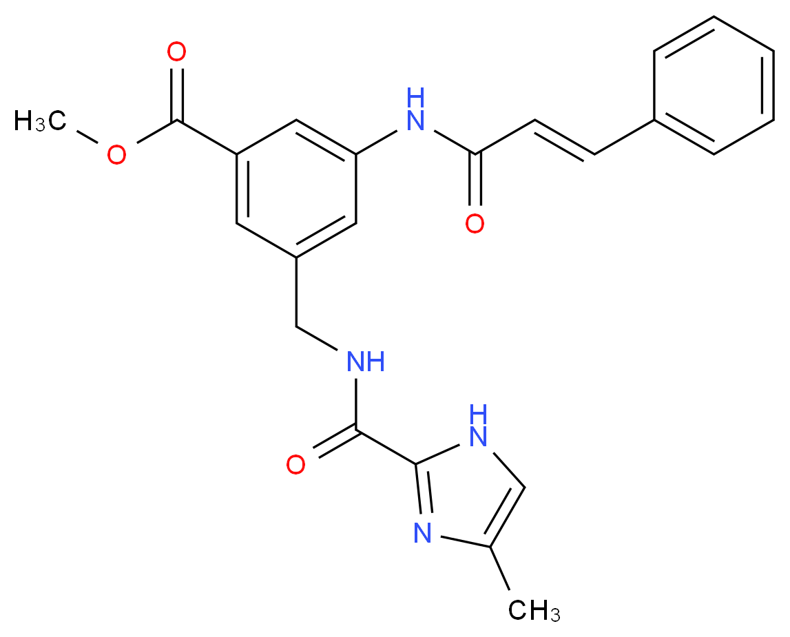 methyl 3-({[(4-methyl-1H-imidazol-2-yl)carbonyl]amino}methyl)-5-{[(2E)-3-phenyl-2-propenoyl]amino}benzoate_分子结构_CAS_)