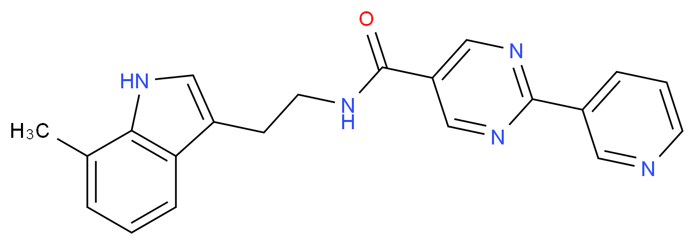 N-[2-(7-methyl-1H-indol-3-yl)ethyl]-2-pyridin-3-ylpyrimidine-5-carboxamide_分子结构_CAS_)