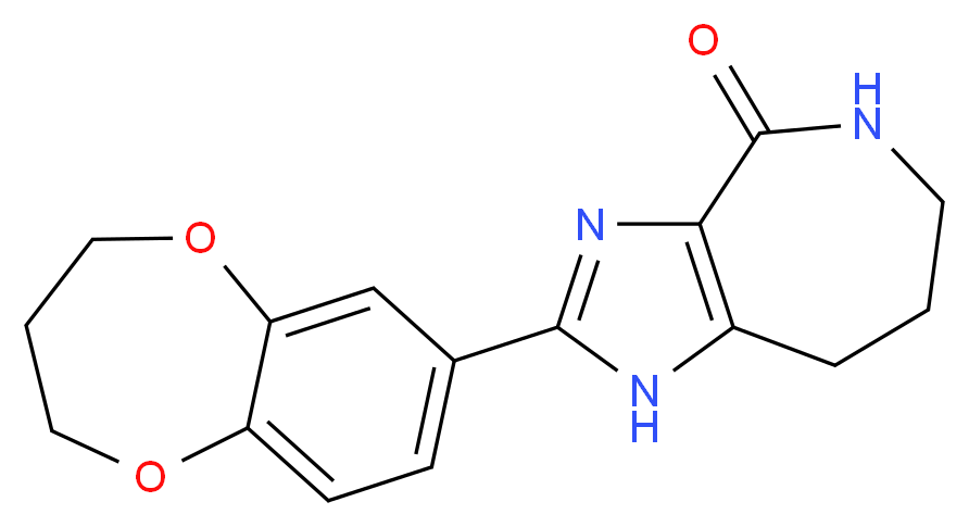 2-(3,4-dihydro-2H-1,5-benzodioxepin-7-yl)-5,6,7,8-tetrahydroimidazo[4,5-c]azepin-4(1H)-one_分子结构_CAS_)
